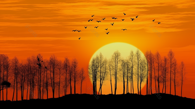 夕阳下的唯美黄昏云霞风光剪影摄影背景,高清,摄影图,摄影图片,图片大全,摄影图免费下载